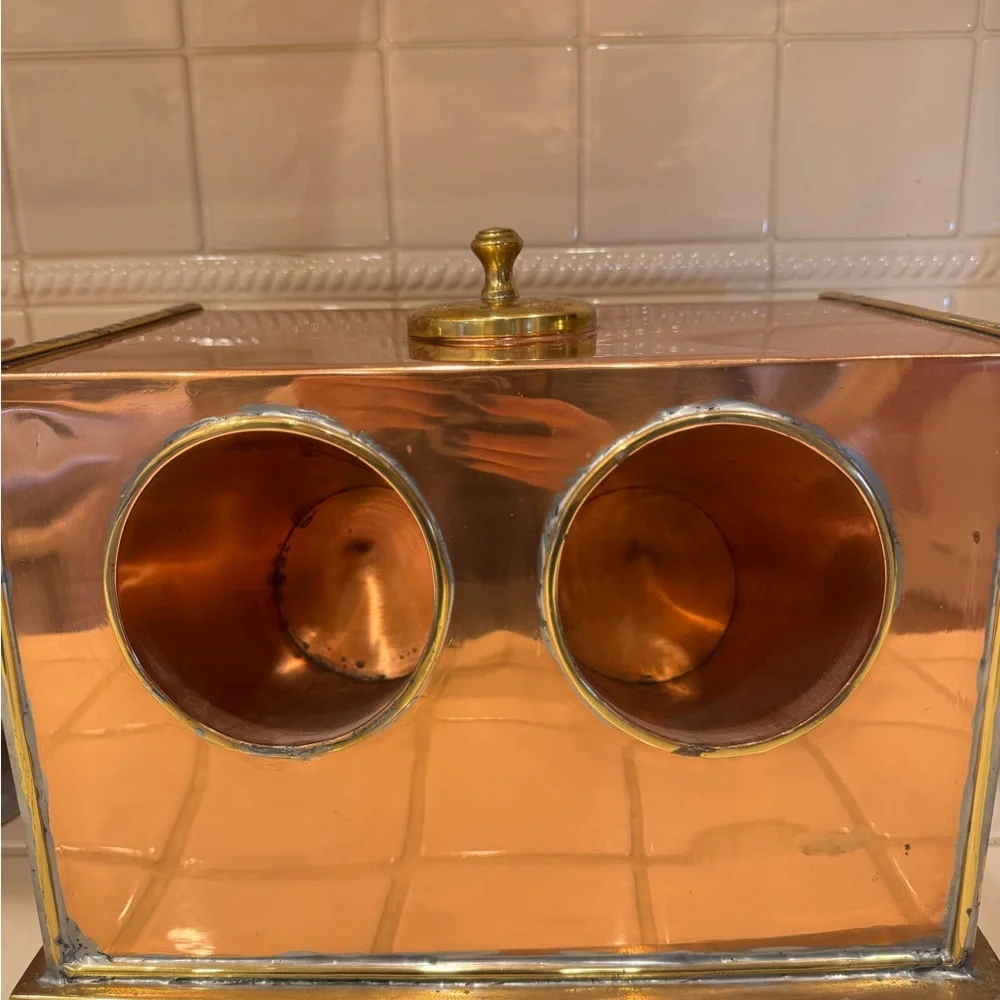 Vintage Copper And Brass Wine Chiller 2 Bottle Handmade One of a Kind!